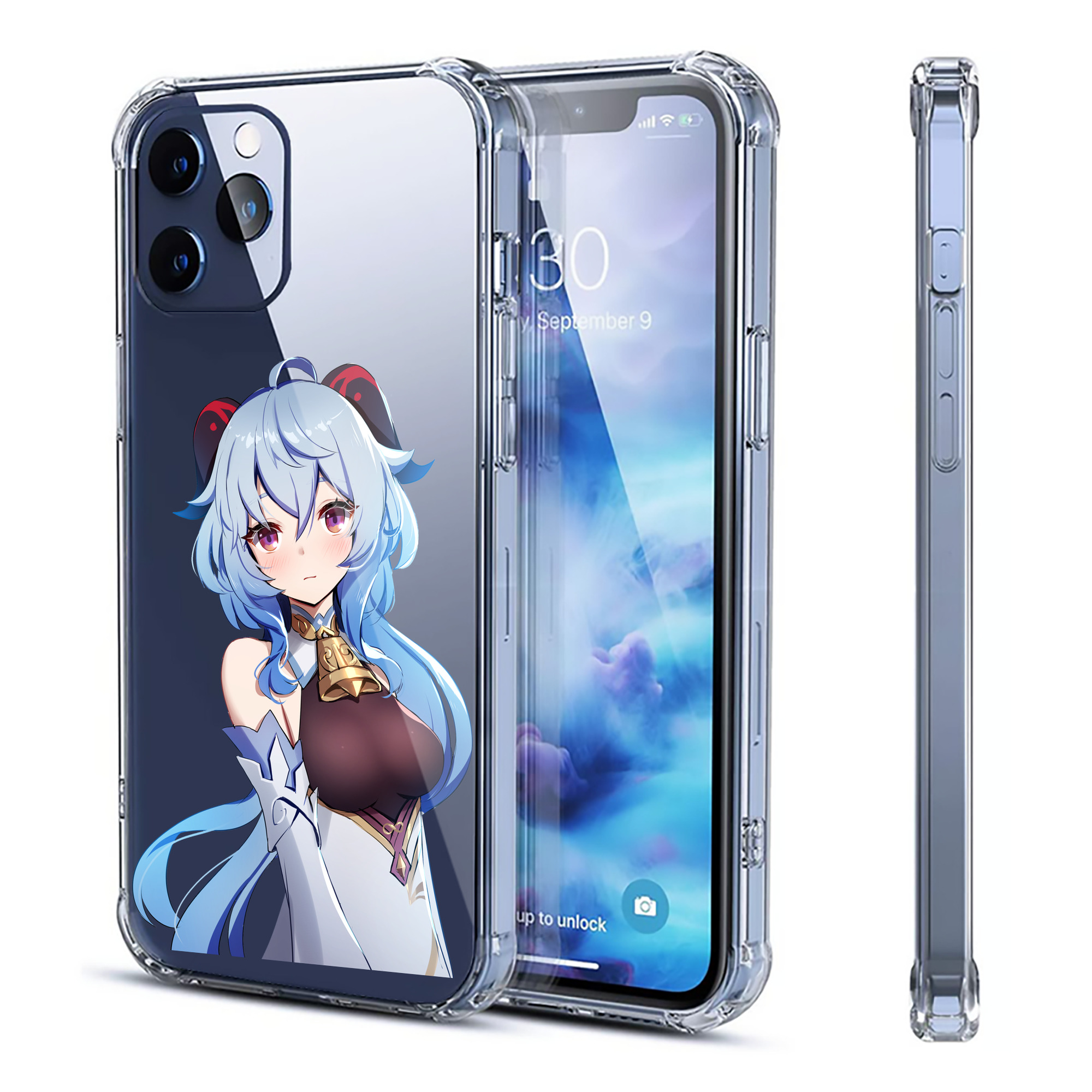 げんし神 甘雨 かんう genshin Ganyu 【iPhone 12シリーズ対応】透明スマホケース（クリアソフトケース）